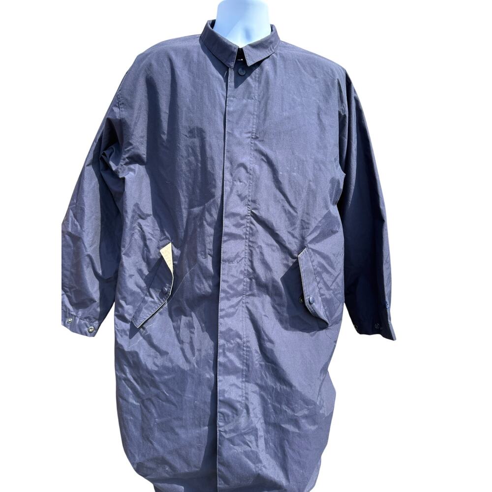 VTG 70s Eastern Mountain Sports Blue Rain Jacket Small Rare EMS Hiking Outdoor